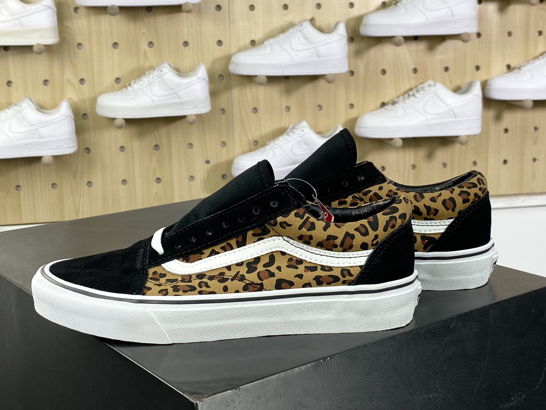 140 范斯Vans Old Skool”Animalier”经典老茱利安系列低帮复古硫化休闲运动板鞋“豹纹黄黑白”VN000CR5CJK