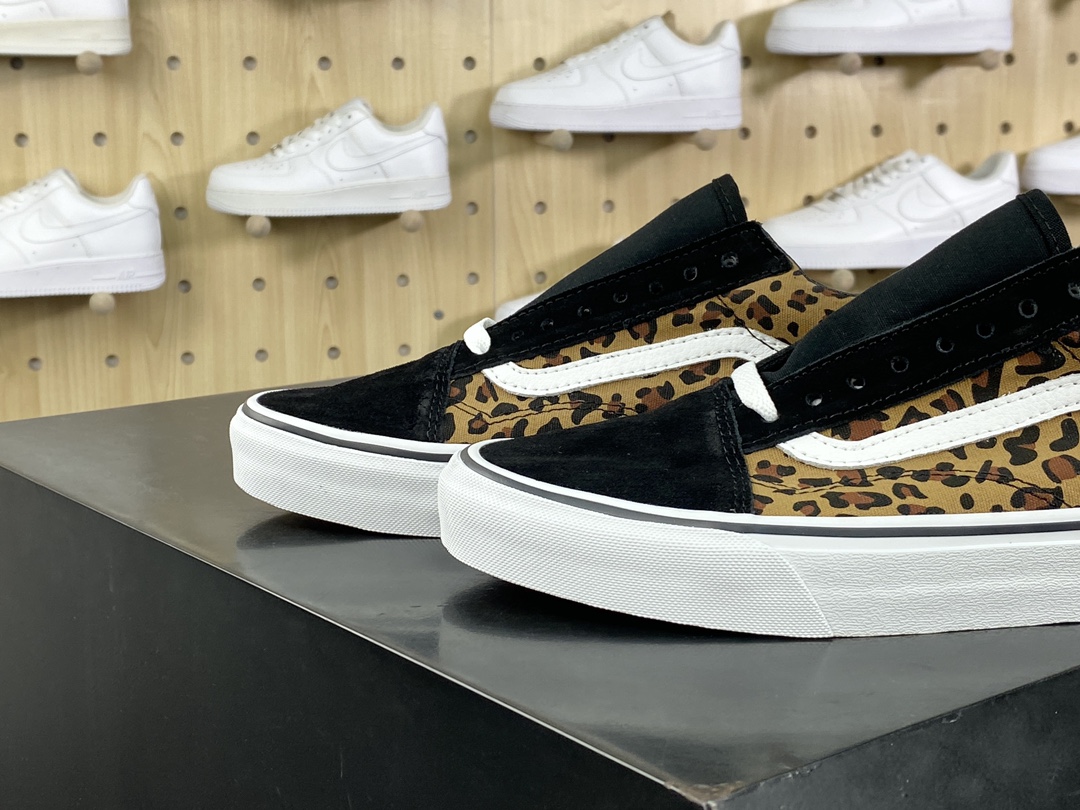 140 范斯Vans Old Skool”Animalier”经典老茱利安系列低帮复古硫化休闲运动板鞋“豹纹黄黑白”VN000CR5CJK