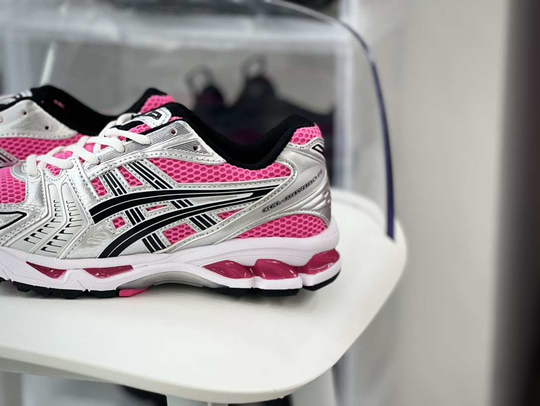 220 亚瑟士/ASICS Gel Kayano 14"Silver White/Black/Pink"系列跑步鞋“太空银黑骚粉”1201A019-700