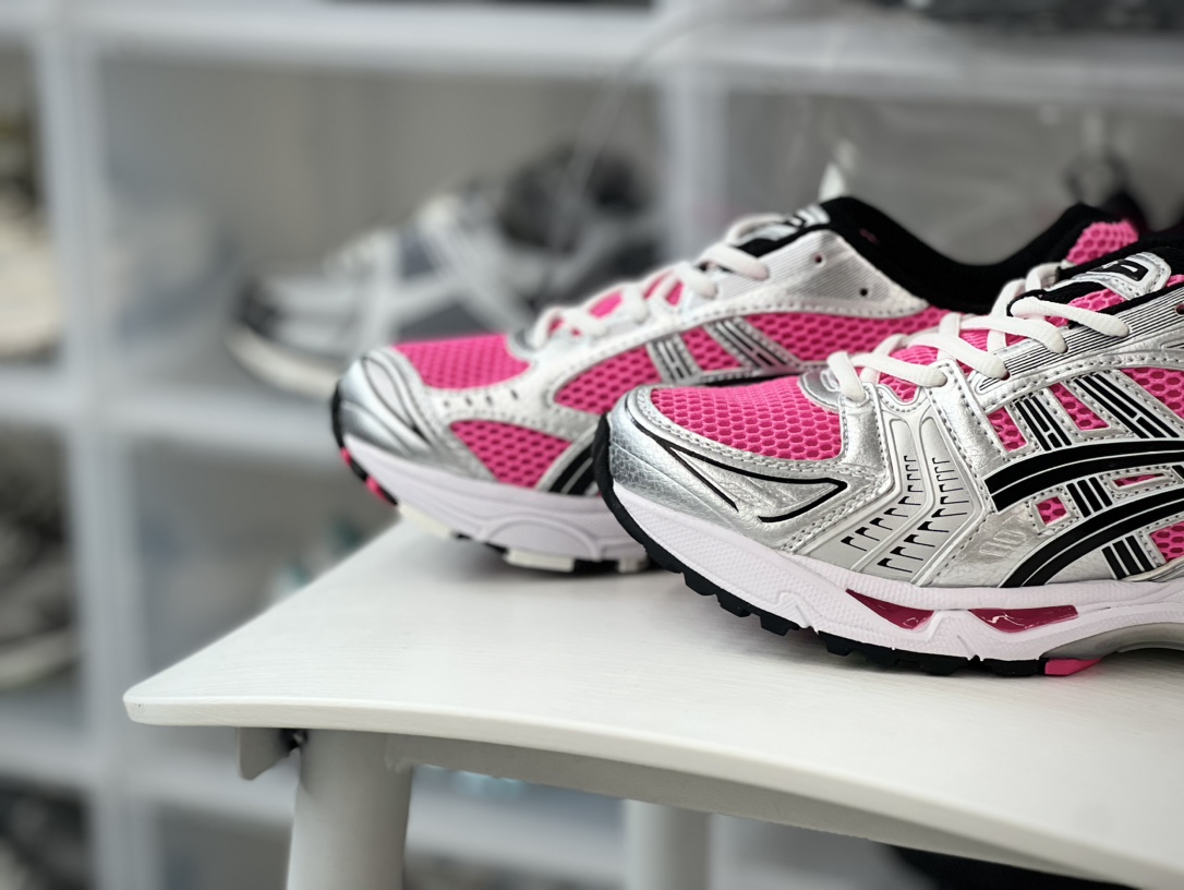 220 亚瑟士/ASICS Gel Kayano 14"Silver White/Black/Pink"系列跑步鞋“太空银黑骚粉”1201A019-700