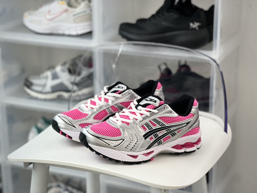 220 亚瑟士/ASICS Gel Kayano 14″Silver White/Black/Pink”系列跑步鞋“太空银黑骚粉”1201A019-700