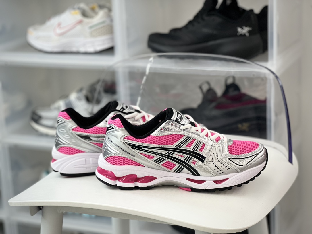 220 亚瑟士/ASICS Gel Kayano 14"Silver White/Black/Pink"系列跑步鞋“太空银黑骚粉”1201A019-700