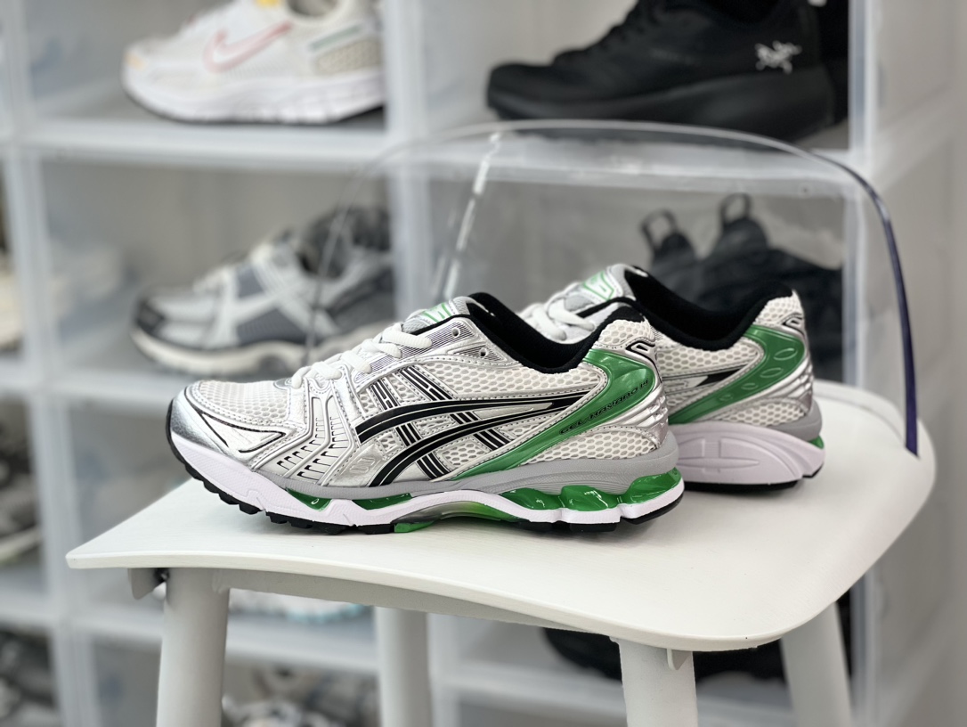 220 亚瑟士/ASICS Gel Kayano 14"White Malachite Green"卡亚诺14代跑步鞋“银白黑金属绿”1201A019-110