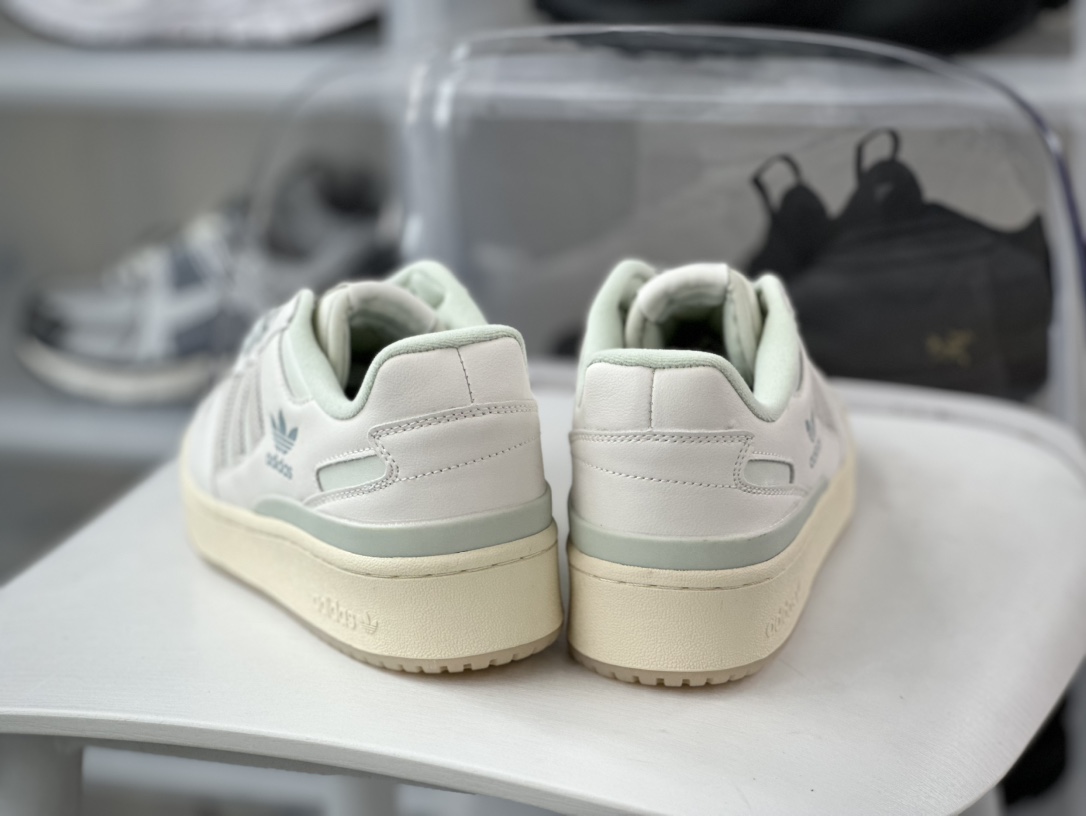 240 Adidas Originals Forum Bold Low CL 罗马厚板鞋“皮革米白玉绿”IG3973