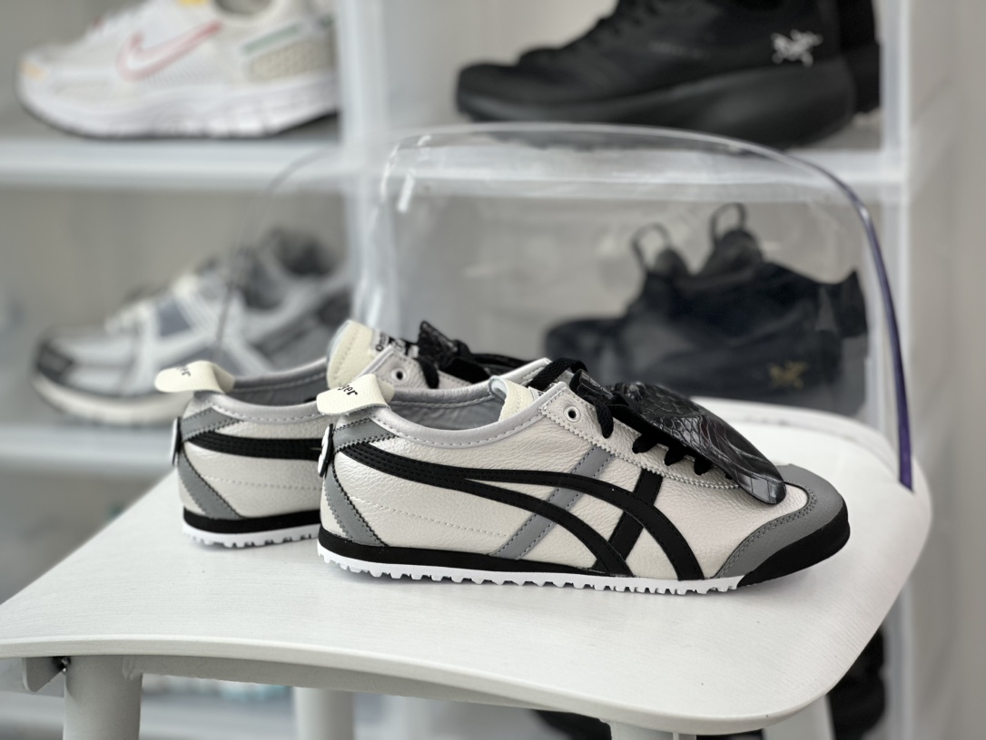 160 鬼塚虎/Onitsuka Tiger Mexico 66经典墨西哥慢跑鞋“长鞋舌银灰黑雾都恋人”1183B493-100