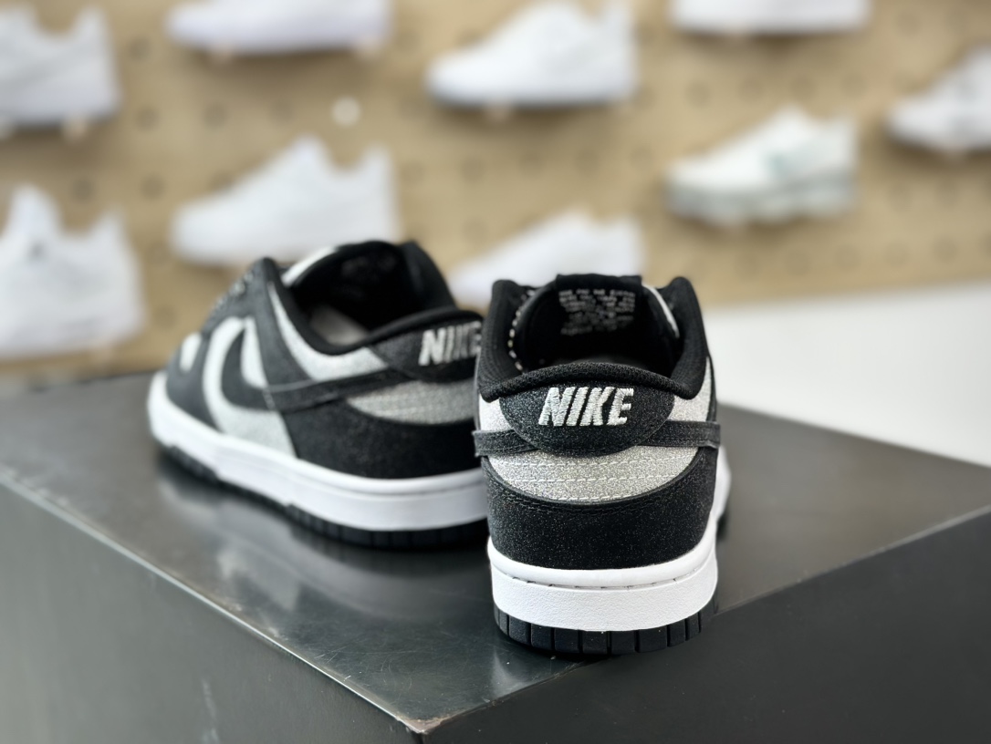 200 耐克Nike By You SB Dunk Low Retro SP扣篮系列低帮休闲运动滑板板鞋“拼接黑银天鹅满天星”LW1818-101