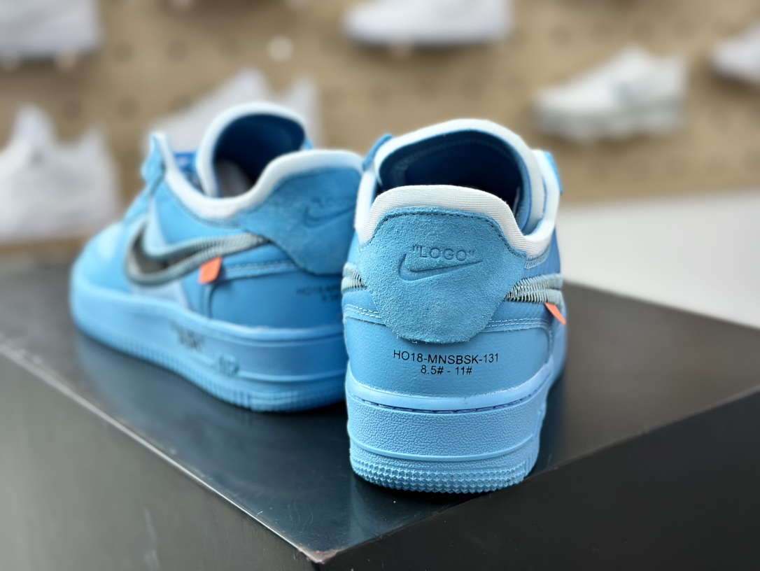 280 Off-White x Nike Air Force 1 Low”Sky Blue”2.0初代空军一号板鞋“OW天蓝黑”AO4606-700