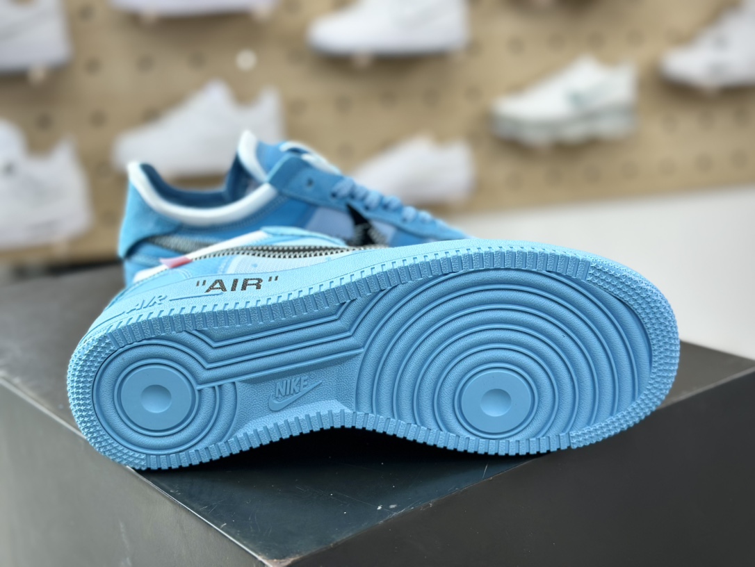 280 Off-White x Nike Air Force 1 Low”Sky Blue”2.0初代空军一号板鞋“OW天蓝黑”AO4606-700