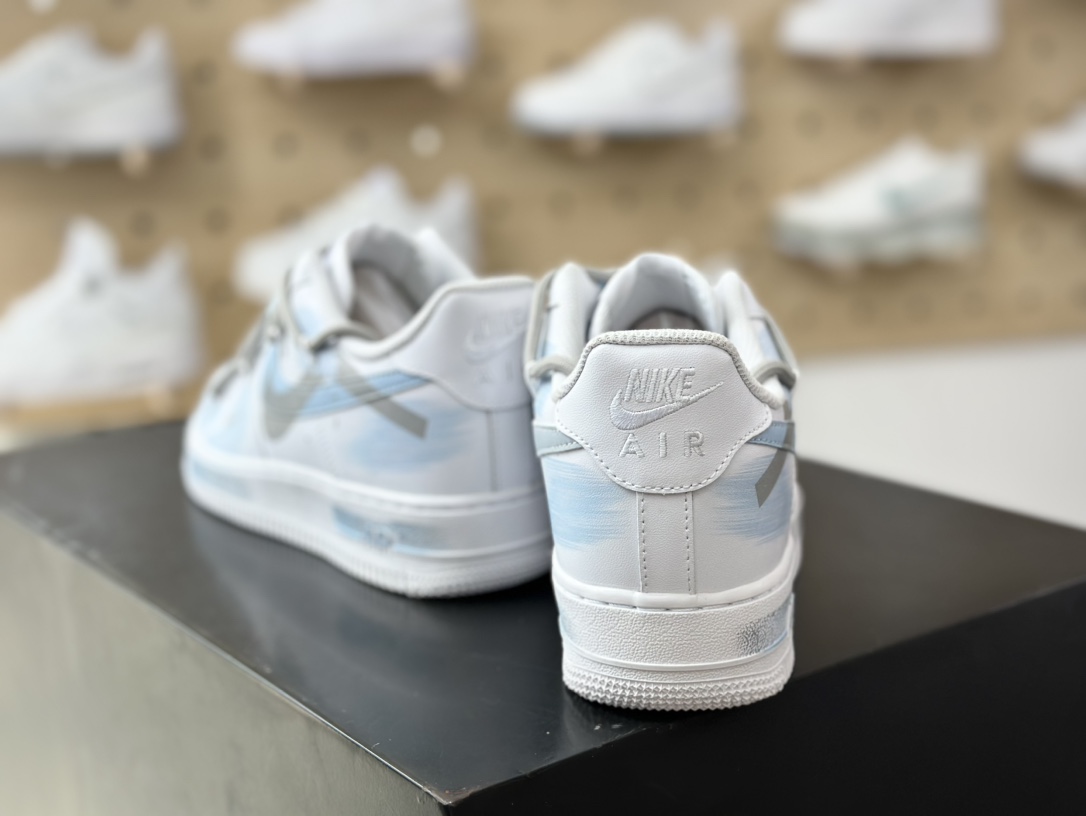 260 Nike Air Force 1'07 Low”White/Grey/Graffiti”空军一号板鞋“皮革白浅灰断钩涂鸦绑绳”ZH0316-016