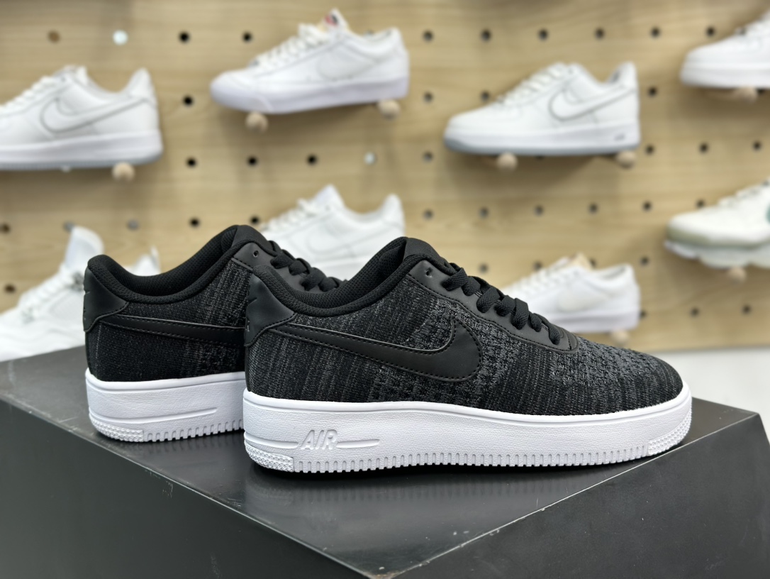 200 耐克Nike Air Force 1 Low Flyknit"Black Anthracite"2.0代空军一号板鞋“针织黑灰白”CI0051-300