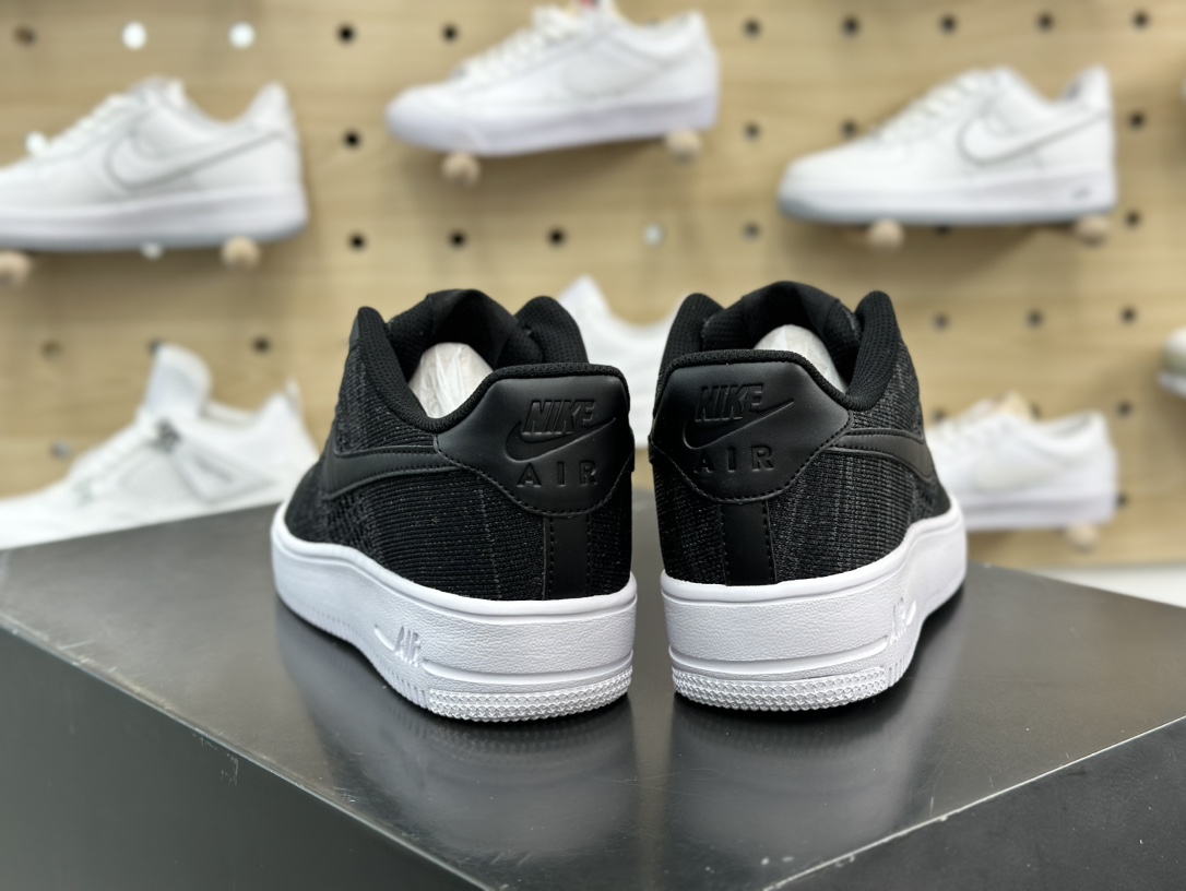 200 耐克Nike Air Force 1 Low Flyknit"Black Anthracite"2.0代空军一号板鞋“针织黑灰白”CI0051-300