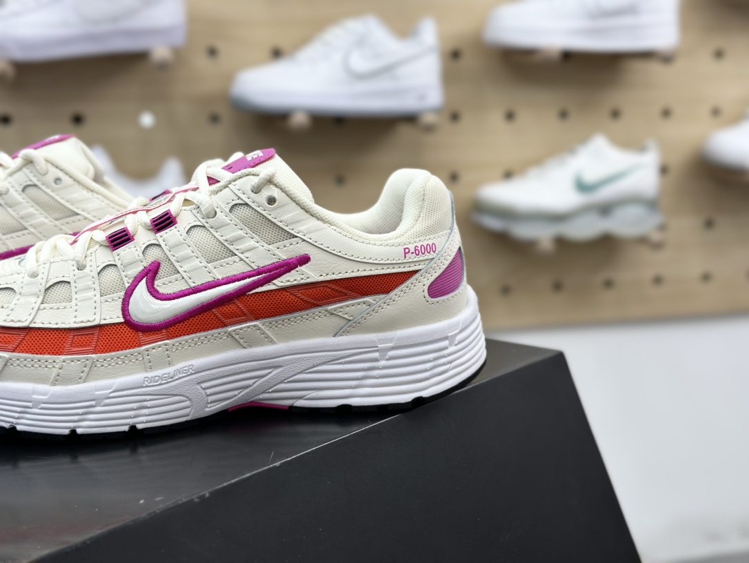 220 耐克Nike P-6000”Beige/Orange/Purple”系列低帮复古老爹慢跑鞋“奶白橙紫”CW1351-100