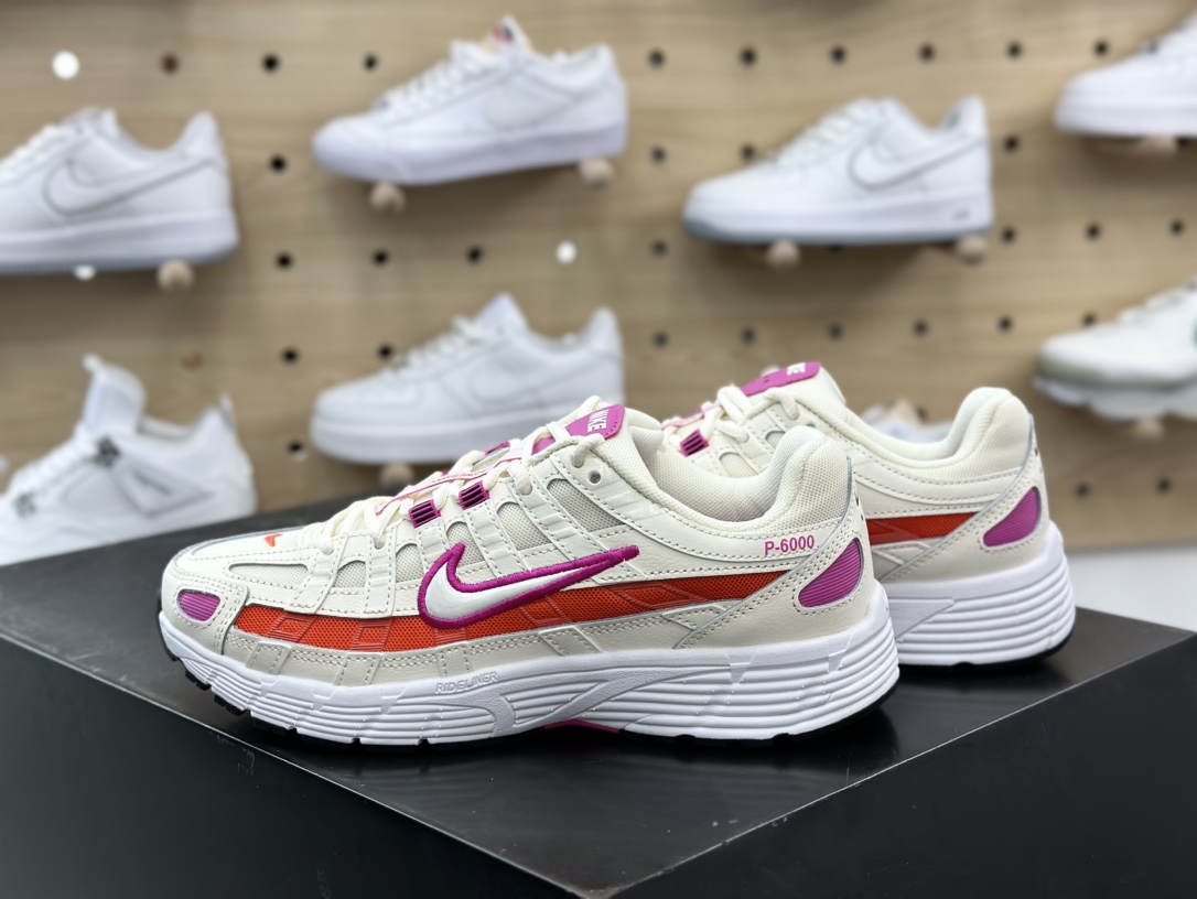 220 耐克Nike P-6000”Beige/Orange/Purple”系列低帮复古老爹慢跑鞋“奶白橙紫”CW1351-100