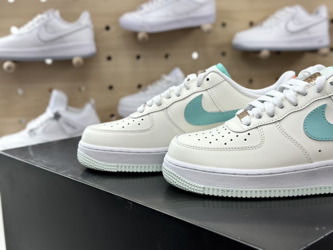 200 耐克Nike Air Force 1'07 Low”Be The One”空军一号低帮板鞋“拼色米白薄荷蓝橙”HM3728-131
