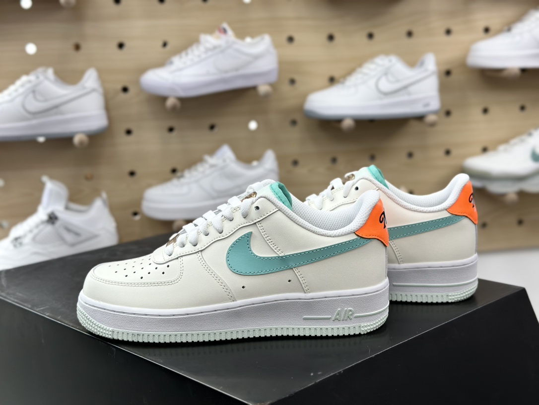 200 耐克Nike Air Force 1'07 Low”Be The One”空军一号低帮板鞋“拼色米白薄荷蓝橙”HM3728-131