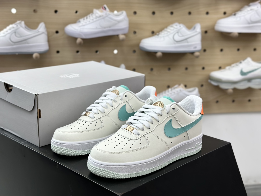200 耐克Nike Air Force 1’07 Low”Be The One”空军一号低帮板鞋“拼色米白薄荷蓝橙”HM3728-131