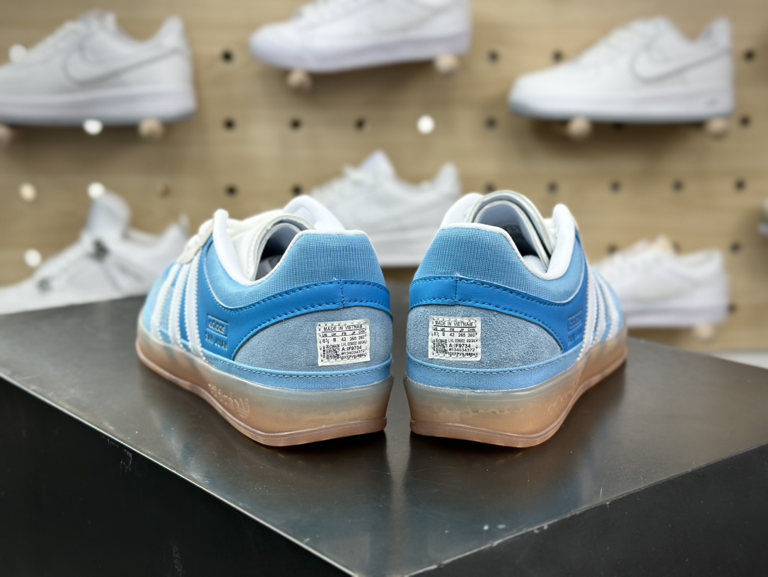 160 Bad Bunny x Adidas Gazelle Indoor Trainers ”Benito”羚羊板鞋“联名深蓝浅蓝变形鞋头”IF9734