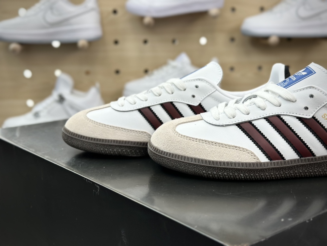 240 三叶草Adidas Originals Samba OG 桑巴舞系列绅士板鞋“米白棕”IG1024