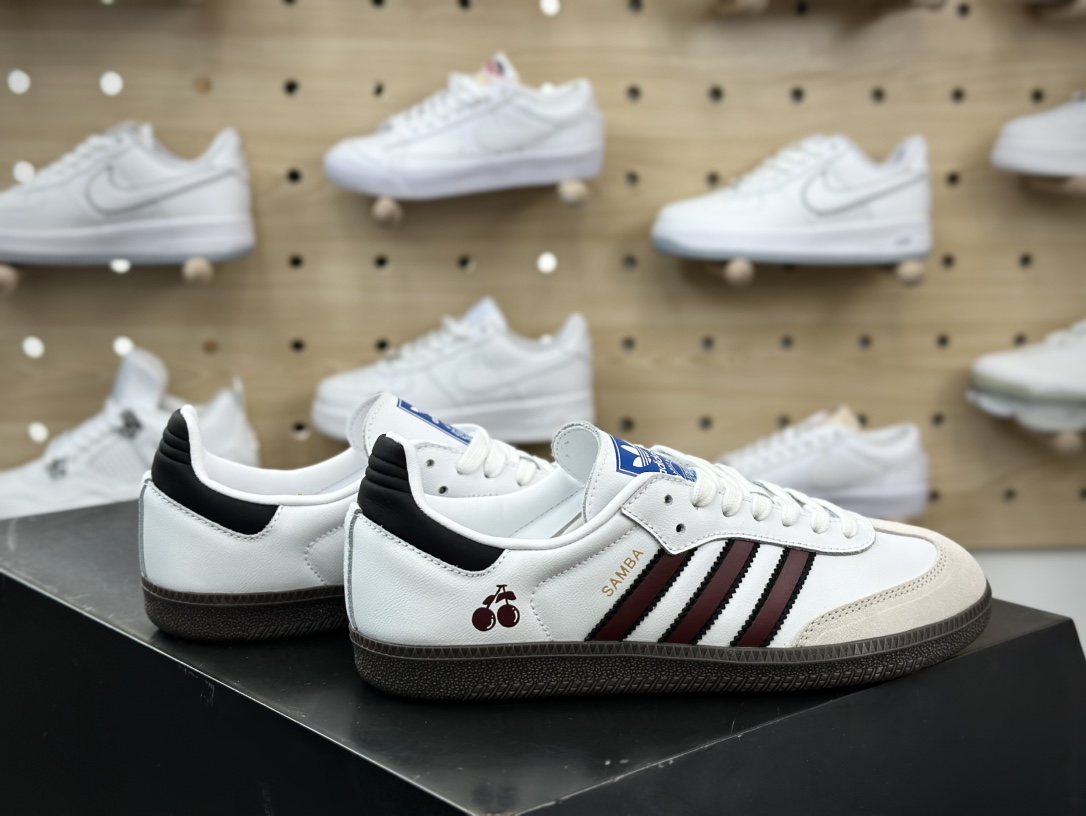 240 三叶草Adidas Originals Samba OG 桑巴舞系列绅士板鞋“米白棕”IG1024