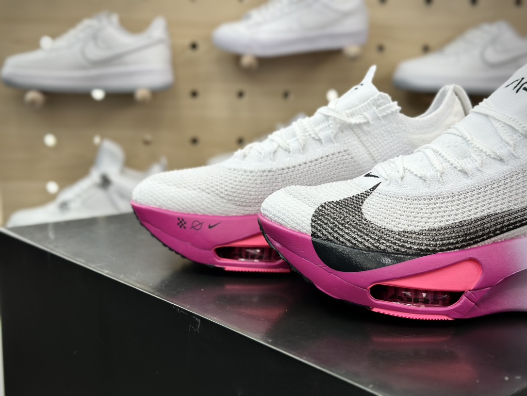 300 耐克Nike Air Zoom Alphafly Next% 3 Proto”Volt Aqua”阿尔法慢跑鞋“针织白色紫红渐变”FD8311-100