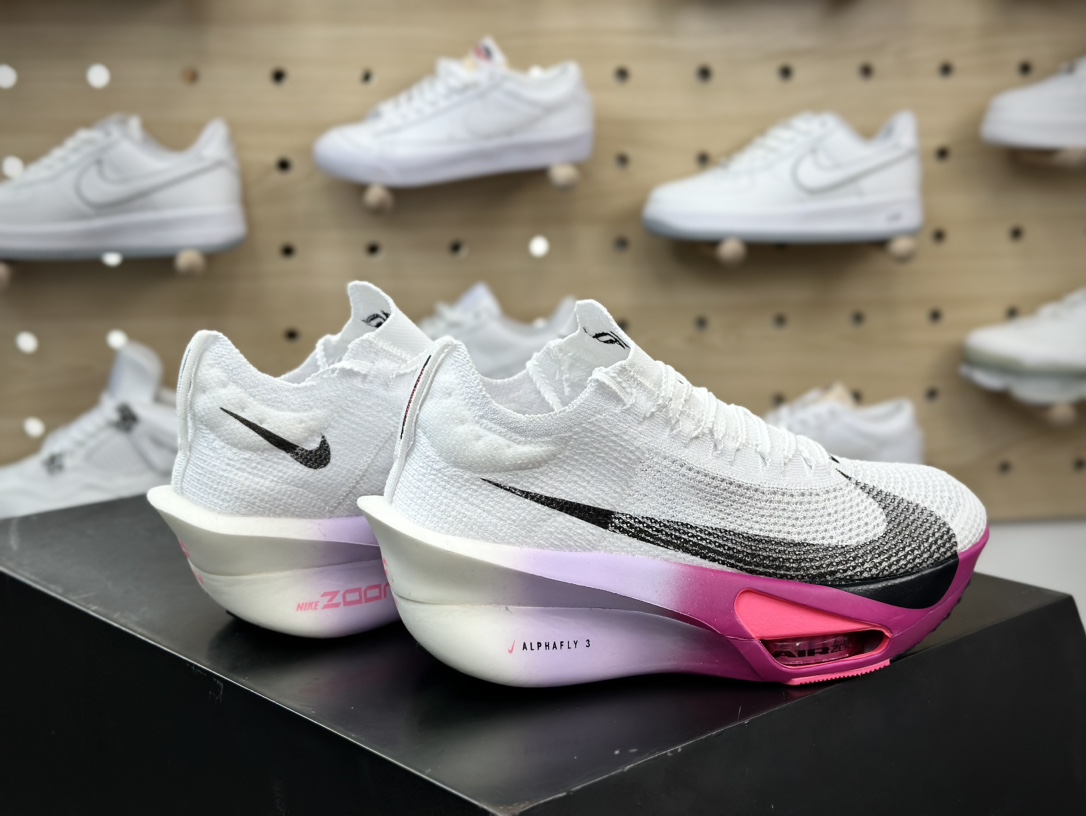 300 耐克Nike Air Zoom Alphafly Next% 3 Proto”Volt Aqua”阿尔法慢跑鞋“针织白色紫红渐变”FD8311-100