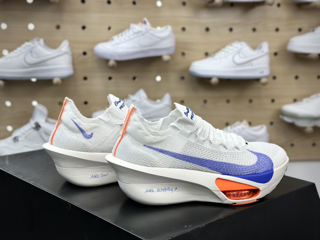 320 耐克Nike Air Zoom Alphafly Next% 3 Proto”Volt Aqua”阿尔法慢跑鞋“针织白色蓝勾”HF7357-900