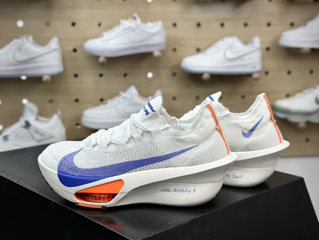 320 耐克Nike Air Zoom Alphafly Next% 3 Proto”Volt Aqua”阿尔法慢跑鞋“针织白色蓝勾”HF7357-900