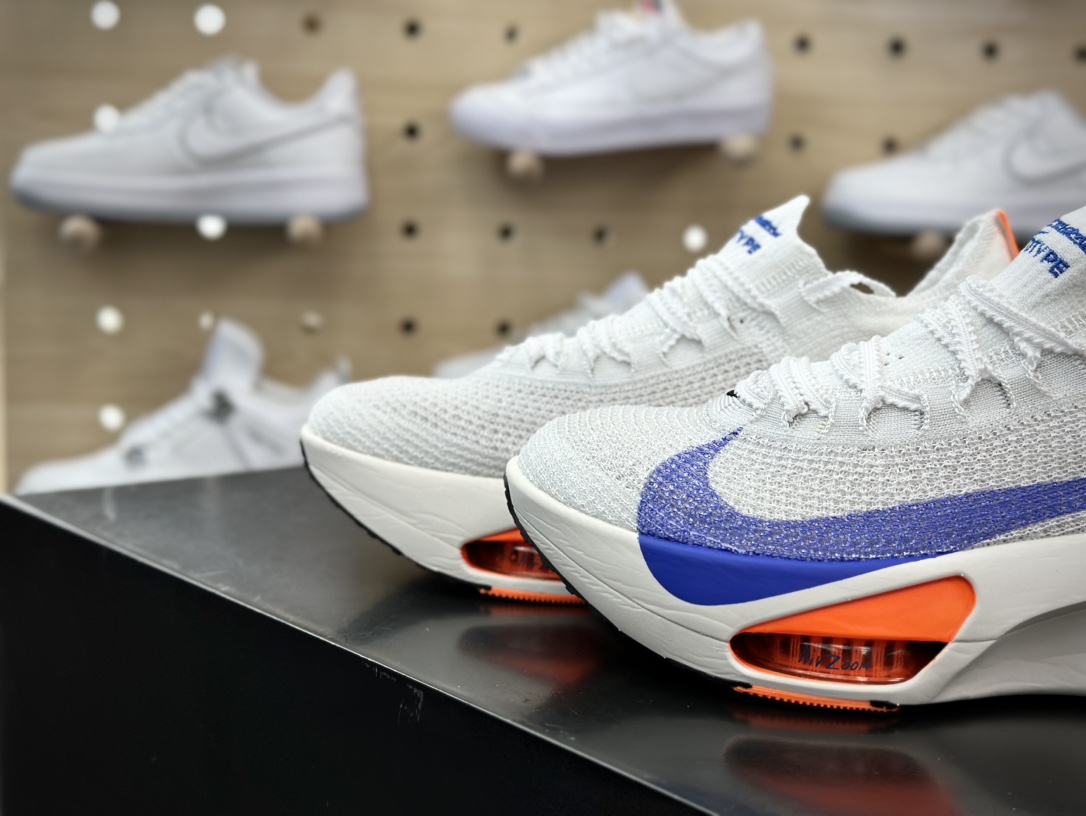 320 耐克Nike Air Zoom Alphafly Next% 3 Proto”Volt Aqua”阿尔法慢跑鞋“针织白色蓝勾”HF7357-900