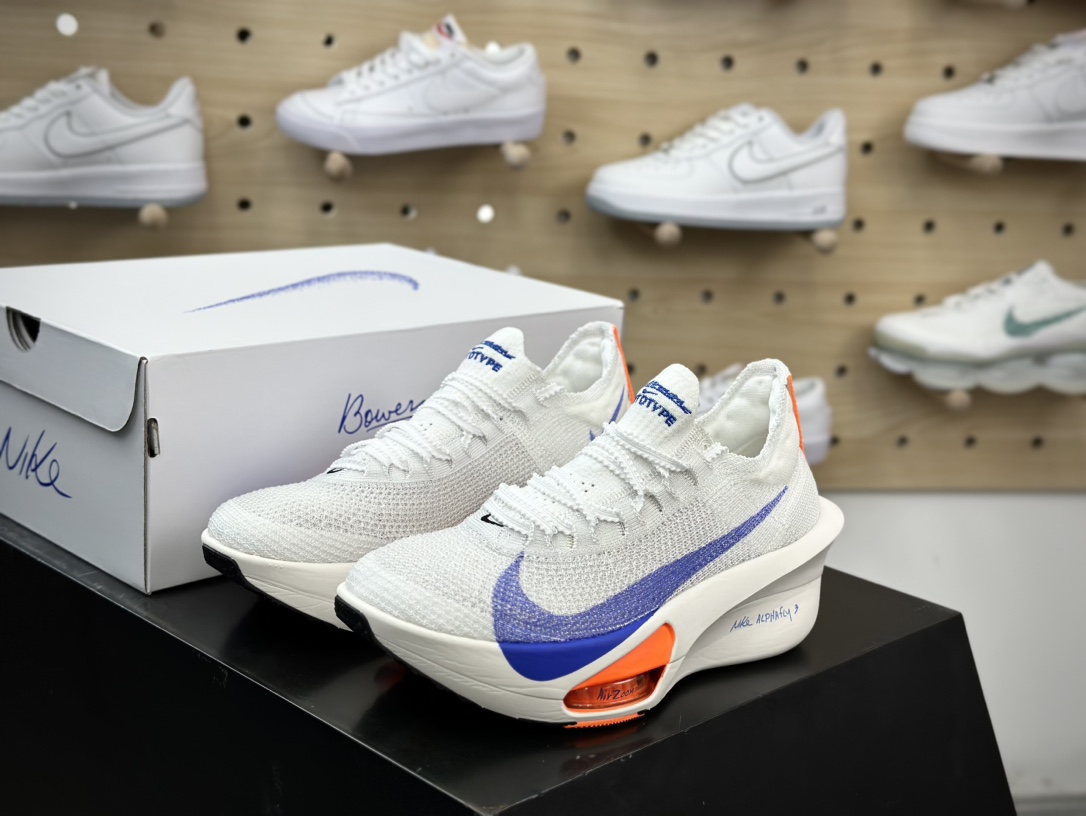 320 耐克Nike Air Zoom Alphafly Next% 3 Proto”Volt Aqua”阿尔法慢跑鞋“针织白色蓝勾”HF7357-900