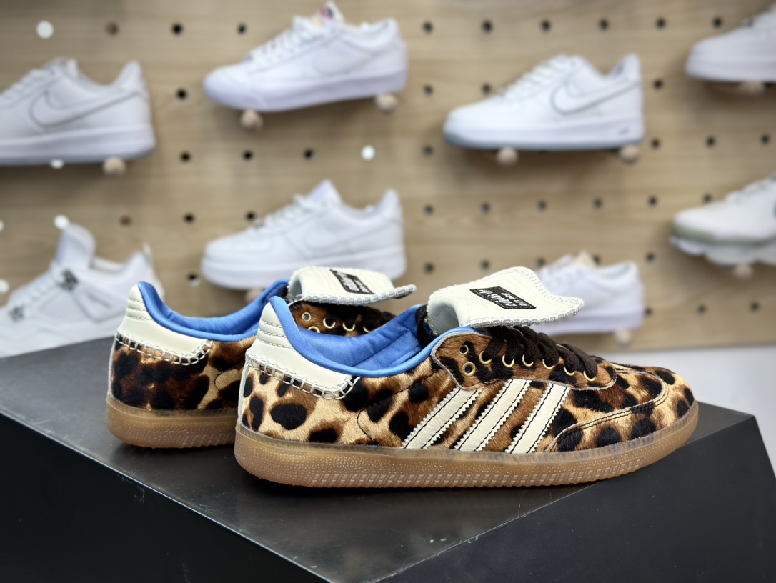 220  Adidas Originals Samba Classic”Pony Leopard”桑巴舞板鞋“联名棕黄米白马毛生胶底”IE0578