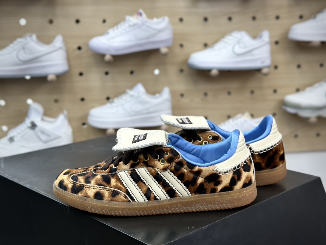 220  Adidas Originals Samba Classic”Pony Leopard”桑巴舞板鞋“联名棕黄米白马毛生胶底”IE0578