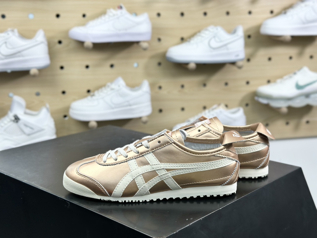 鬼塚虎/Onitsuka Tiger Mexico 66经典墨西哥系列低帮慢跑鞋“皮革玫瑰金米白”1183B566-700