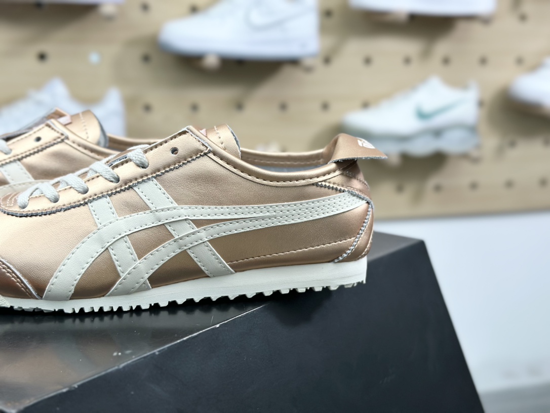 鬼塚虎/Onitsuka Tiger Mexico 66经典墨西哥系列低帮慢跑鞋“皮革玫瑰金米白”1183B566-700