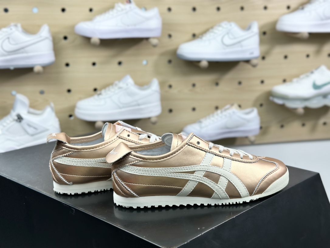 鬼塚虎/Onitsuka Tiger Mexico 66经典墨西哥系列低帮慢跑鞋“皮革玫瑰金米白”1183B566-700