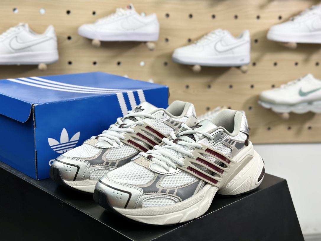 阿迪达斯Adidas Adistar XLG 阿迪之星放大版系列低帮慢跑鞋“白银灰酒红”IH3382