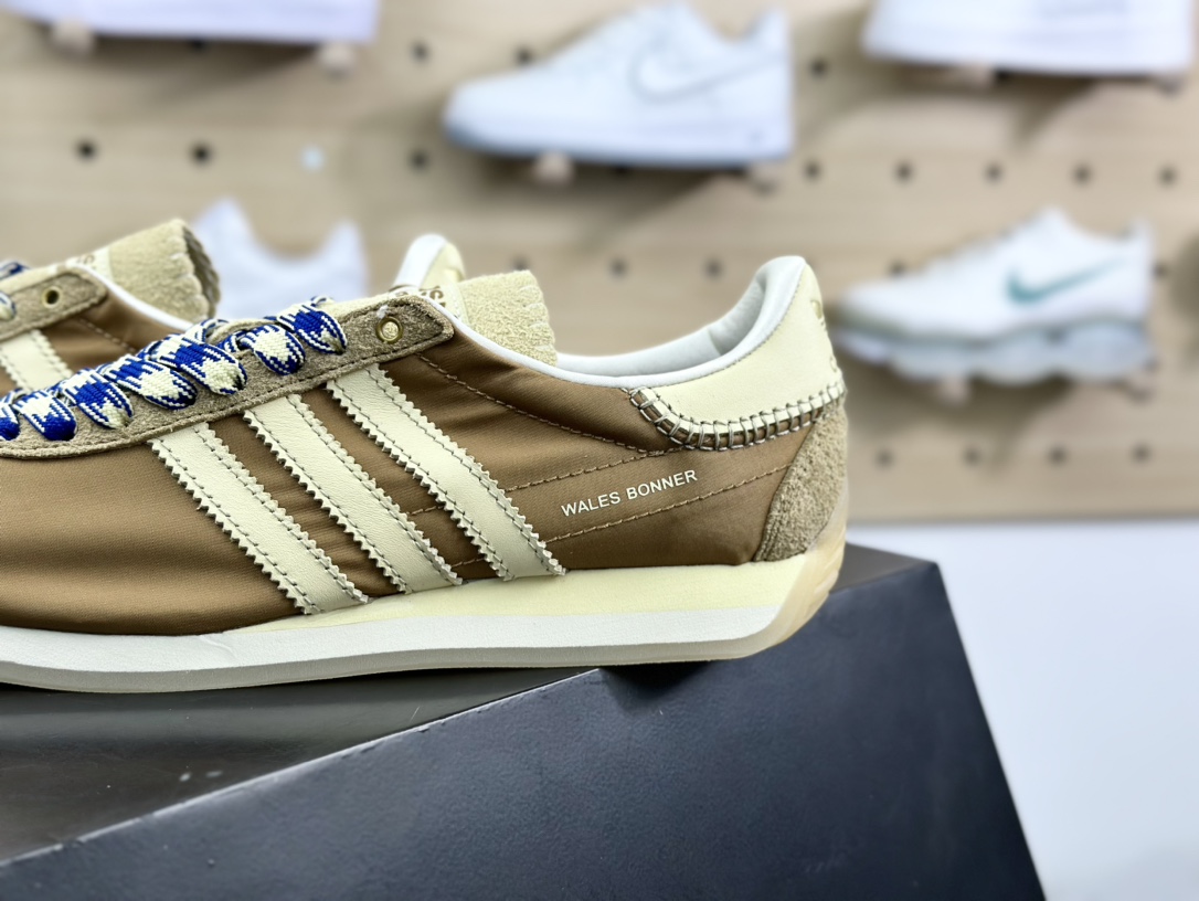 Wales Bonner x adidas Originals Country Low”Mesa Tan”WB日产慢跑鞋“联名棕黄”GW1388