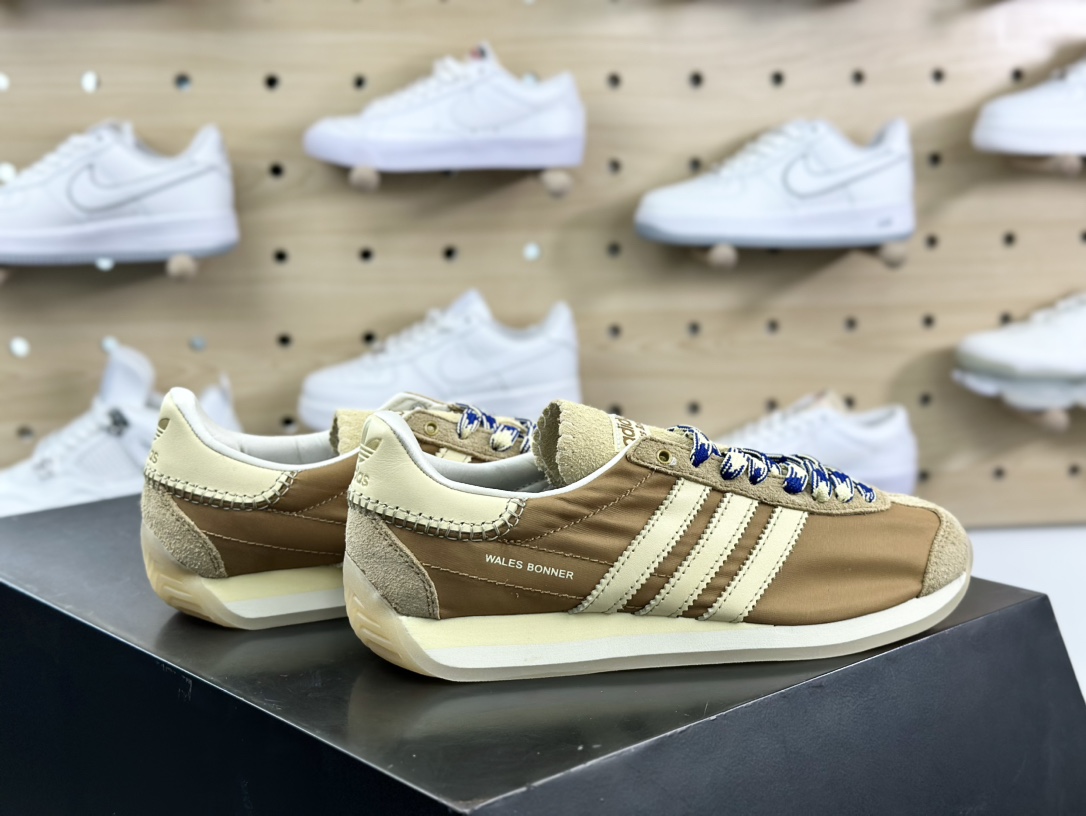 Wales Bonner x adidas Originals Country Low”Mesa Tan”WB日产慢跑鞋“联名棕黄”GW1388