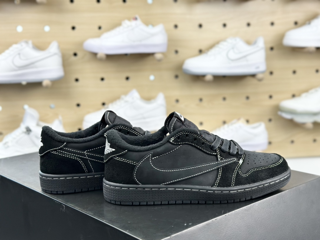 Travis Scott x Nike Air Jordan 1 Low OG SP”Black/Phantom”AJ1乔丹一代篮球鞋“TS联名黑武士白缝线倒钩4.0”DM7866-001