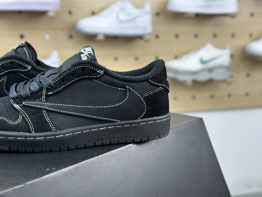 Travis Scott x Nike Air Jordan 1 Low OG SP”Black/Phantom”AJ1乔丹一代篮球鞋“TS联名黑武士白缝线倒钩4.0”DM7866-001