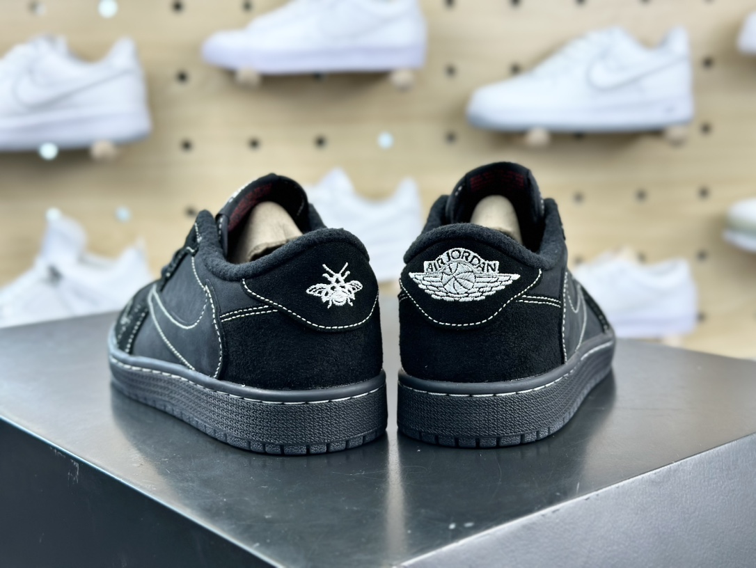 Travis Scott x Nike Air Jordan 1 Low OG SP”Black/Phantom”AJ1乔丹一代篮球鞋“TS联名黑武士白缝线倒钩4.0”DM7866-001