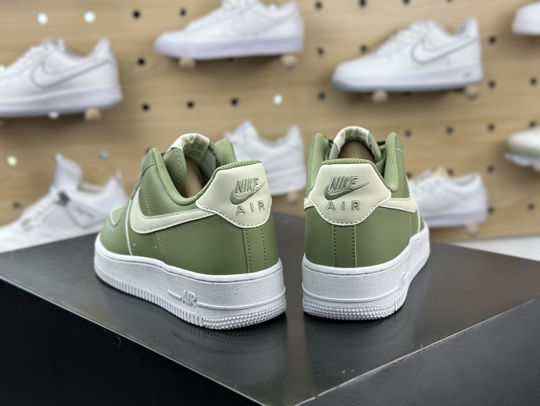 耐克Nike Air Force 1’07 Low Next Nature”Oil Green”空军一号板鞋“皮革牛油果绿”HF5062-386