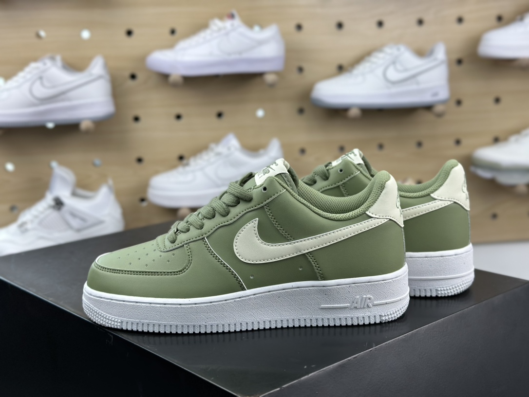 耐克Nike Air Force 1’07 Low Next Nature”Oil Green”空军一号板鞋“皮革牛油果绿”HF5062-386