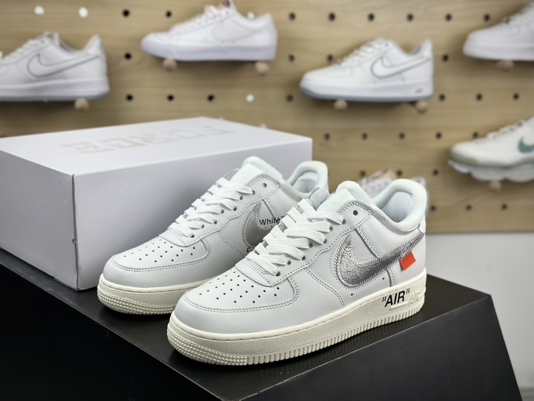 Off-White x Nike Air Force 1’07 Low”White AF100”空军一号板鞋“OW白银钩”AO4297-100