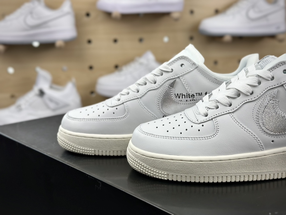 Off-White x Nike Air Force 1'07 Low”White AF100”空军一号板鞋“OW白银钩”AO4297-100