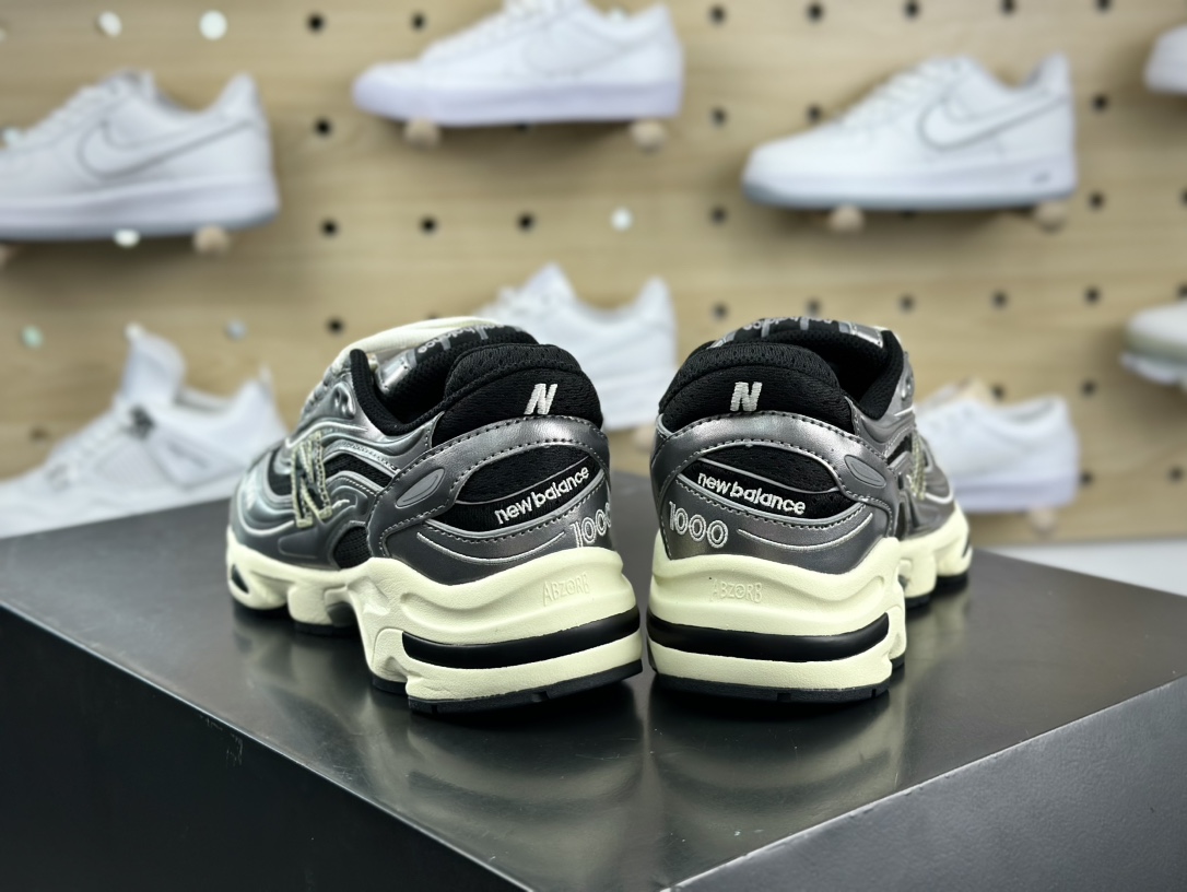 NB新百伦New Balance M1000”Silver Metallic”系列低帮慢跑鞋“金属钛钢银黑”M1000SL