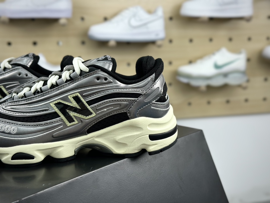 NB新百伦New Balance M1000”Silver Metallic”系列低帮慢跑鞋“金属钛钢银黑”M1000SL