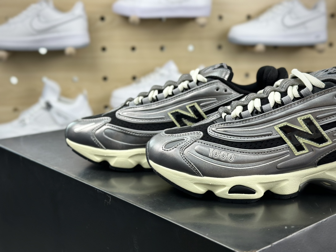 NB新百伦New Balance M1000”Silver Metallic”系列低帮慢跑鞋“金属钛钢银黑”M1000SL