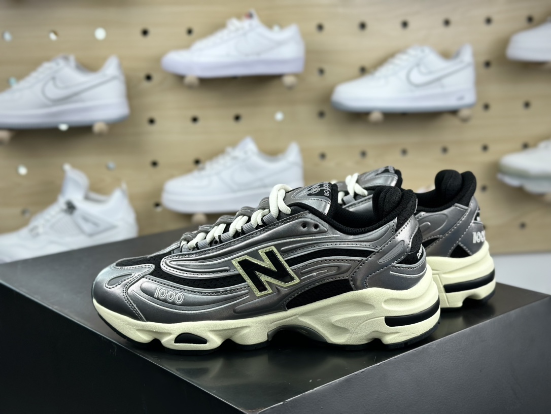 NB新百伦New Balance M1000”Silver Metallic”系列低帮慢跑鞋“金属钛钢银黑”M1000SL