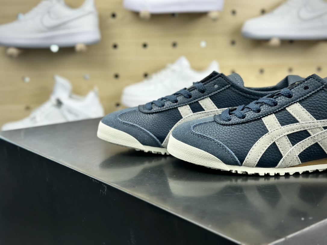 鬼塚虎/Onitsuka Tiger Mexico 66经典墨西哥系列低帮慢跑鞋“皮革藏蓝浅灰黄”1183B039-400