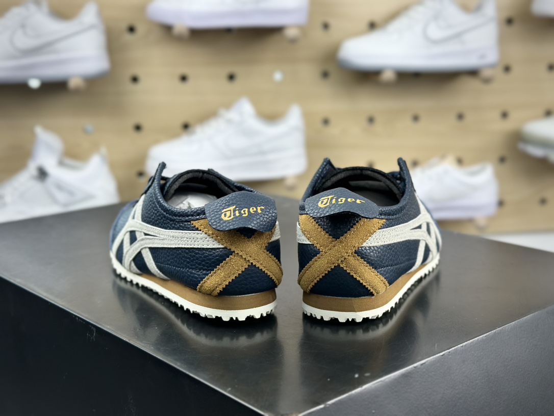 鬼塚虎/Onitsuka Tiger Mexico 66经典墨西哥系列低帮慢跑鞋“皮革藏蓝浅灰黄”1183B039-400